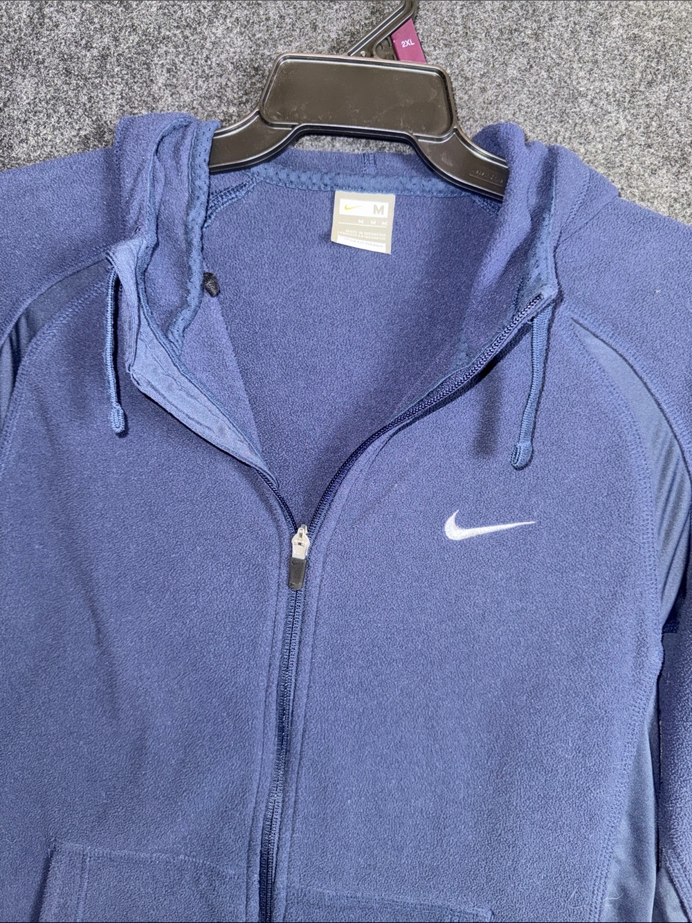 Nike Navy Blue Fleece Pullover with Orange Swoosh‎ Tag